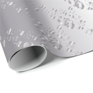 Elegant Silver Wedding Bands Wrapping Paper
