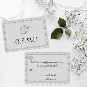 Elegant Silver Wedding Bells RSVP