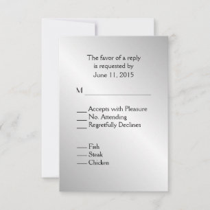 Elegant Silver Wedding RSVP with Menu
