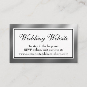Elegant Silver Wedding Website Insert Card