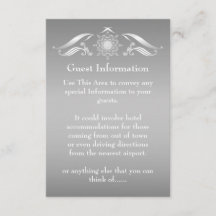 Elegant Silver White Guest Information Card