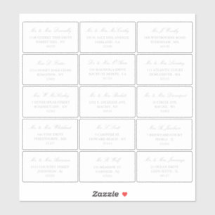 Elegant Silver & White Wedding Individual Address