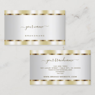 Elegant Silver with Gold Effect Professional Business Card