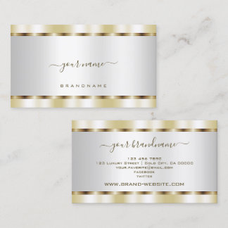 Elegant Silver with Gold Effect Professional Business Card