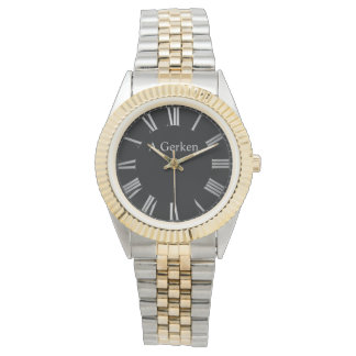 Elegant silver with personalized names watch