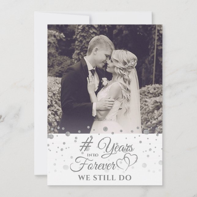 Elegant Silver YEARS INTO FOREVER Vow Renewal Invi Invitation (Front)
