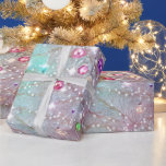 Elegant Silvery Christmas Tree with Ornaments Wrapping Paper<br><div class="desc">Give your recipients your best. Use this lovely, sophisticated beaded, print "jewelled" with no actual glitter, foil, or beading, high-quality gift wrap with a grid back for easy cutting. You'll appreciate the ease of use and your recipients will love its elegant beauty. Good for all occasions and holidays, very versatile....</div>