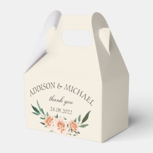Elegant simpel floral Beige Favour Box