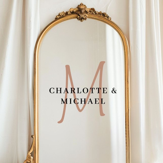 Elegant, simpel, wedding, monogram names  (Elegant, simpel, custom, wedding, monogram names window cling)