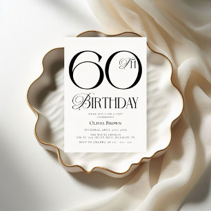 Elegant Simple 60th Birthday Party Invitation