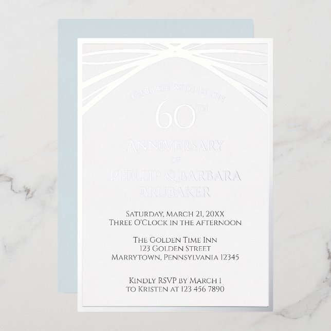Elegant Simple 60th Wedding Anniversary Party (Front/Back)