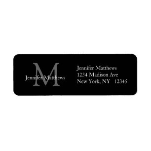 Elegant Simple Address Labels Black White