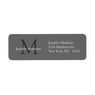 Elegant Simple Address Labels Grey White