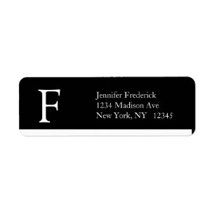 Elegant Simple Address Labels Monogram F