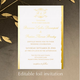 Elegant Simple Antique Monogram Wedding Gold