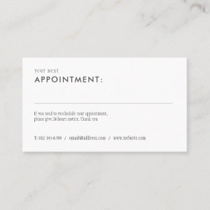 Elegant Simple Appointment Reminder Card