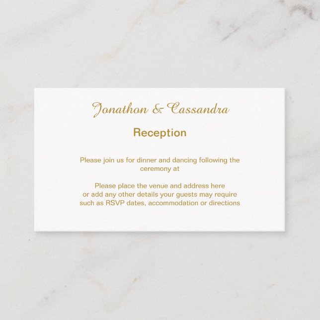 ELEGANT & SIMPLE APRICOT GOLD ENCLOSURE CARD (Front)