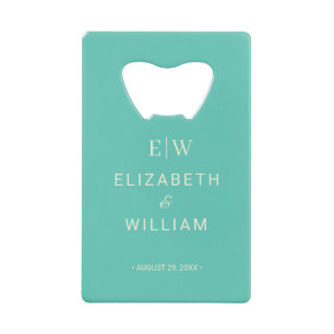 Elegant Simple Aquatic Awe with Monogram Wedding