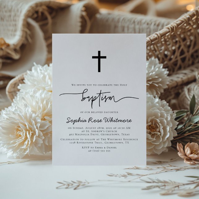 Elegant Simple Baptism Invitation (Creator Uploaded)