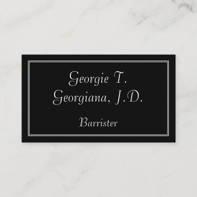 Elegant & Simple Barrister Business Card (Front)