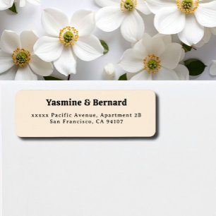 Elegant Simple Beige Wedding Return Address Label