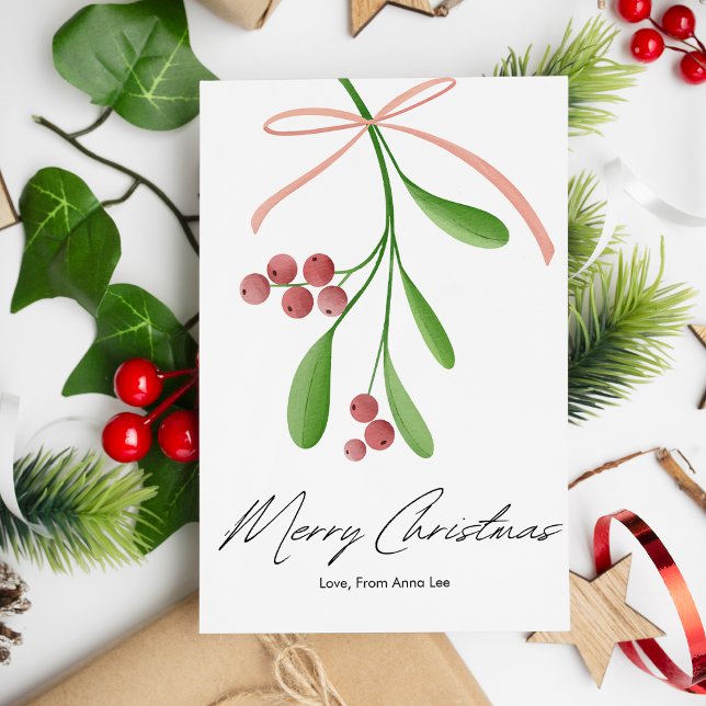 Elegant Simple Berries Christmas Flat  Holiday Card (Creator Uploaded)