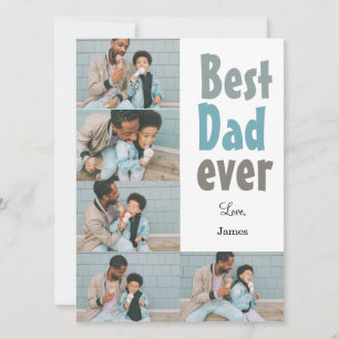 Elegant Simple Best Dad Ever Fathers Day Photo Holiday Card