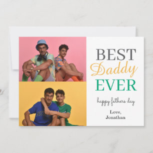 Elegant Simple Best Dad Ever Fathers Day Photo Holiday Card