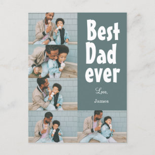 Elegant Simple Best Dad Ever Fathers Day Photo Holiday Postcard