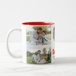 Elegant Simple Best Dad Ever Fathers Day Photo Two-Tone Coffee Mug