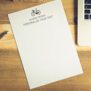   Elegant Simple Bicycle Retro Personal Stationery Custom Letterhead