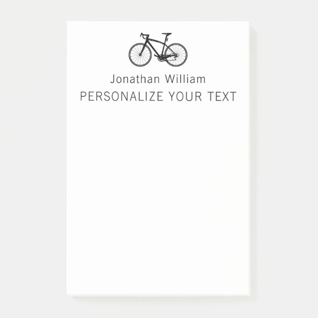 Elegant Simple Bicycle Retro Personal Stationery Post-it Notes (Front)
