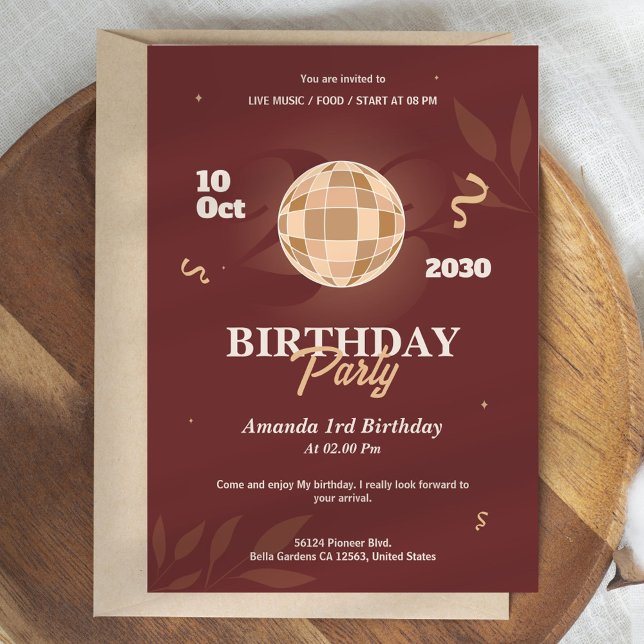 Elegant Simple Birthday Party  Invitation (Creator Uploaded)