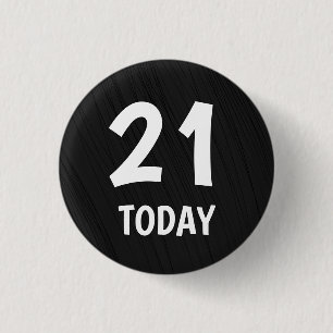 Elegant Simple Black 21st Birthday 3 Cm Round Badge