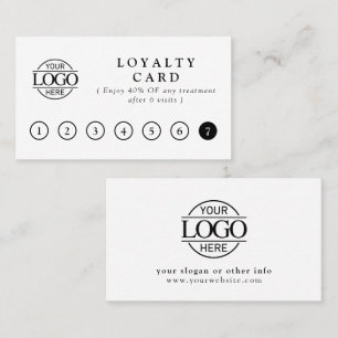 Elegant Simple Black and White Customer Rewards Loyalty Card