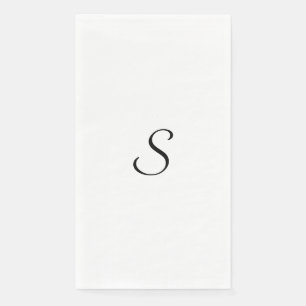 Elegant Simple Black and White Monogram Napkin