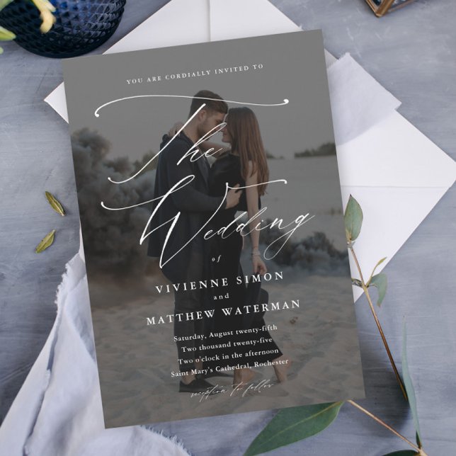 Elegant Simple Black and White Wedding Magnetic Invitation (Creator Uploaded)