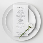 Elegant simple black and white wedding menu<br><div class="desc">Simple white trendy minimalist typography custom text template wedding menu card.</div>