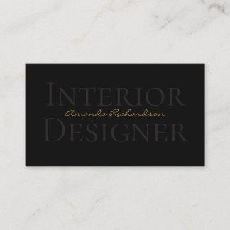 Elegant Simple Black Gold Accent Business Card