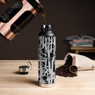 Elegant Simple Black & Grey  Water Bottle