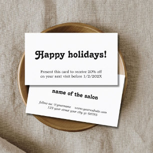 Elegant Simple Black White Bold Holiday Coupon