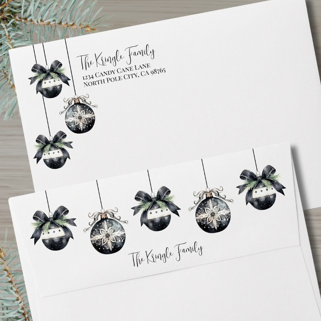 Elegant Simple Black White Christmas Envelope (Elegant Simple Black White Christmas envelope)