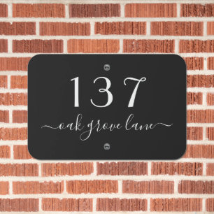 Elegant Simple Black White House Number Address
