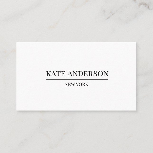 Elegant Simple Black-White Luxury Boutique Business Card (Front)
