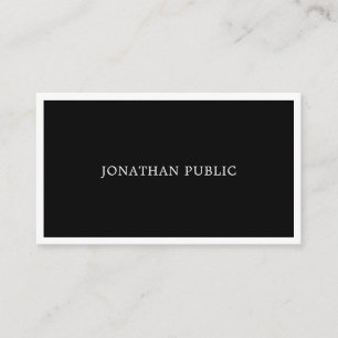 Elegant Simple Black White Modern Sophisticated Business Card