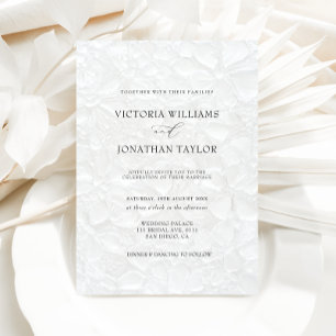 Elegant Simple Black & White Wedding Invitation