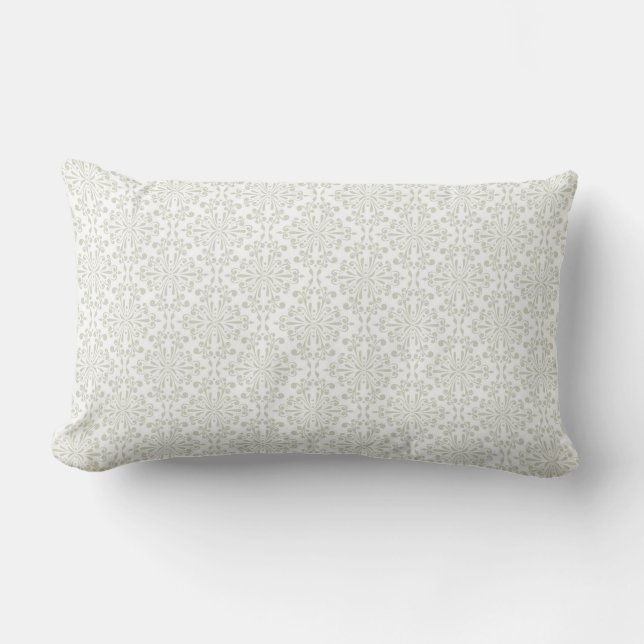 Elegant Simple Blue and White Lumbar Pillow (Front)