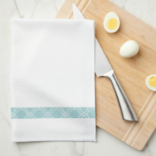 Elegant Simple Blue Border Tea Kitchen Towel