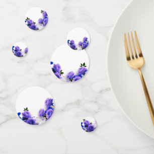 Elegant Simple Blue Roses Love is in Bloom Wedding Confetti