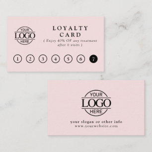 Elegant Simple Blush and Pink Customer Rewards Loyalty Card